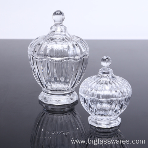 Clear glass jar with lid